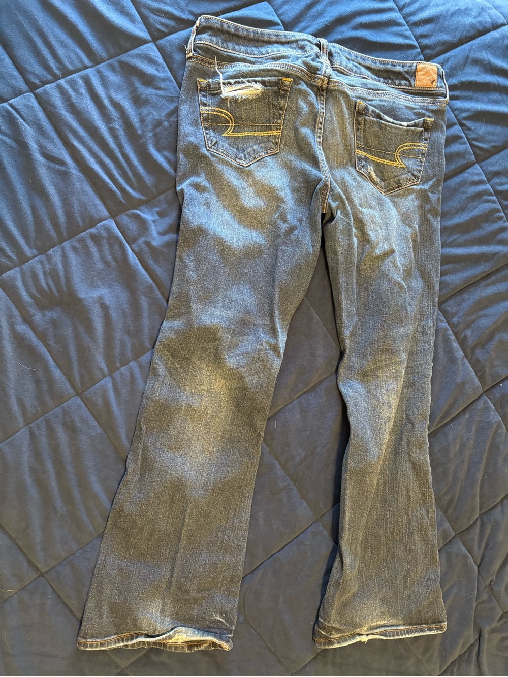 American Eagle Outfitters Distressed Blue Flare Jeans - Picture 4 of 4
